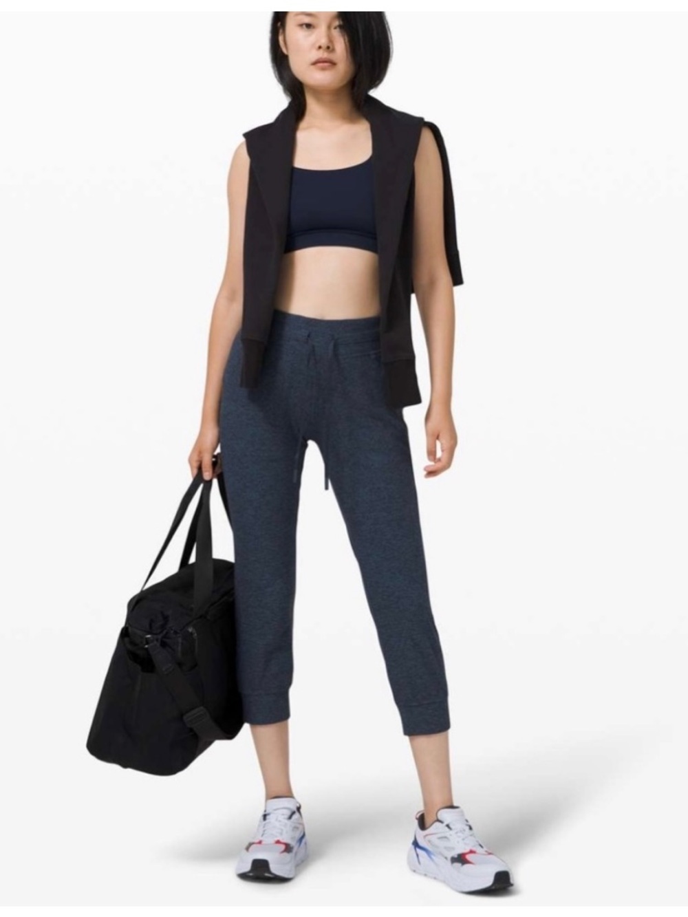 Lululemon Ready To Rulu Joggers Cropped Heathered Navy & Black Women’s 6